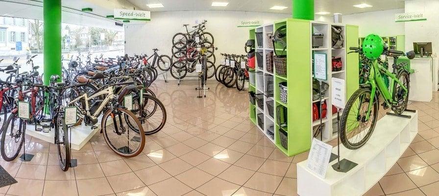 Fahrradladen mit großer Auswahl an E-Bikes und Zubehör