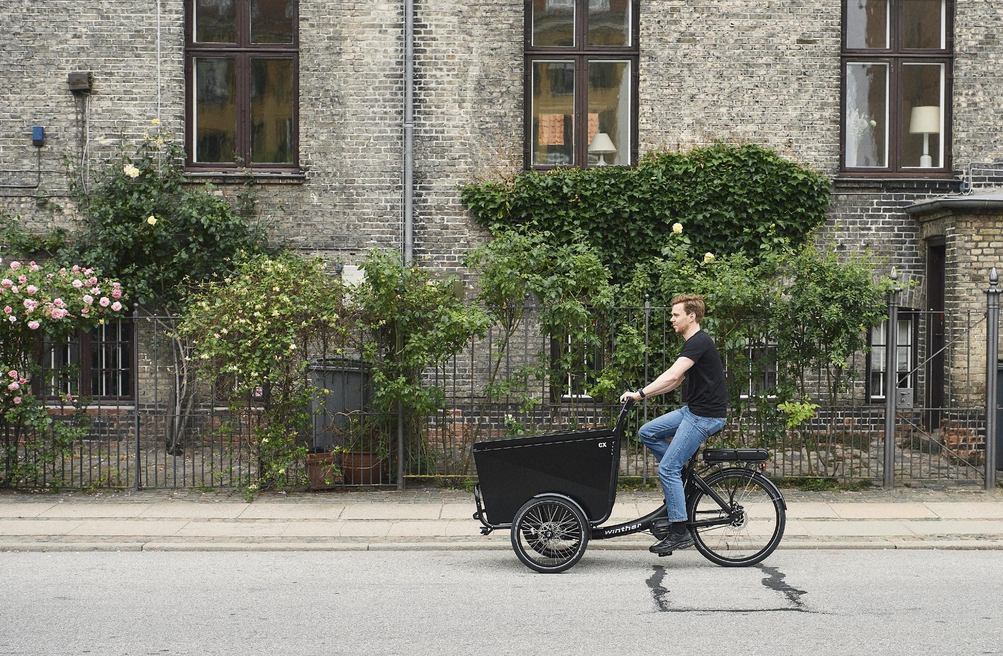 Das Winther CX Lastenrad eignet sich ideal für den Transport in der Stadt. Robustes E-Cargo-Bike für vielseitige Ei