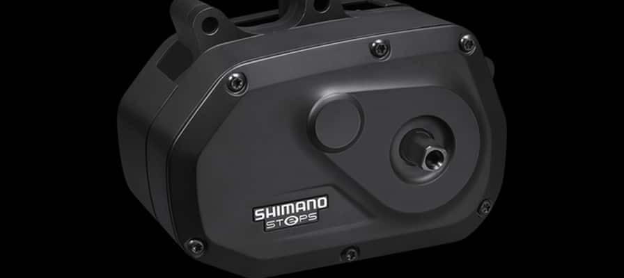 Shimano Steps Mittelmotor für E-Bikes auf schwarzem Hintergrund