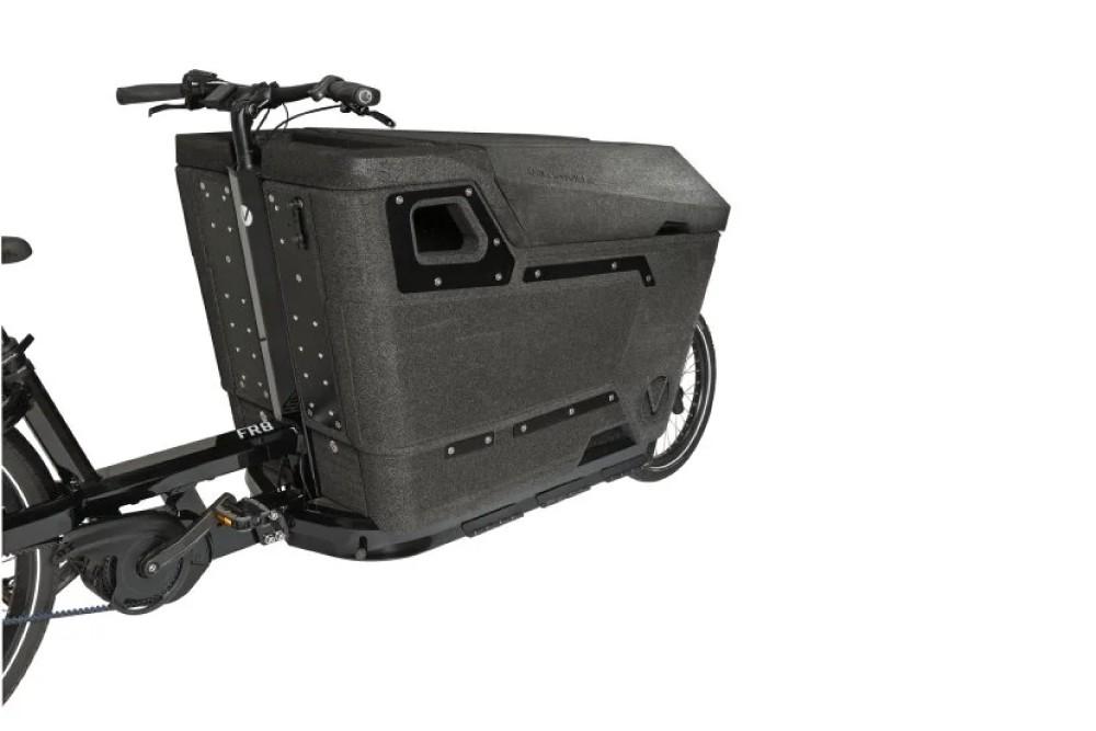Das Bild zeigt die Transportbox eines Velo de Ville FR8