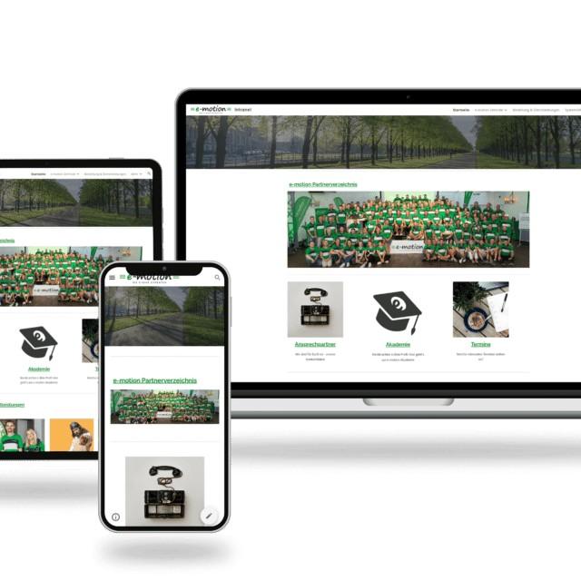Entdecken Sie das e-motion Intranet, optimiert für Laptop, Tablet und Smartphone. Ideal für unterwegs und im Büro.