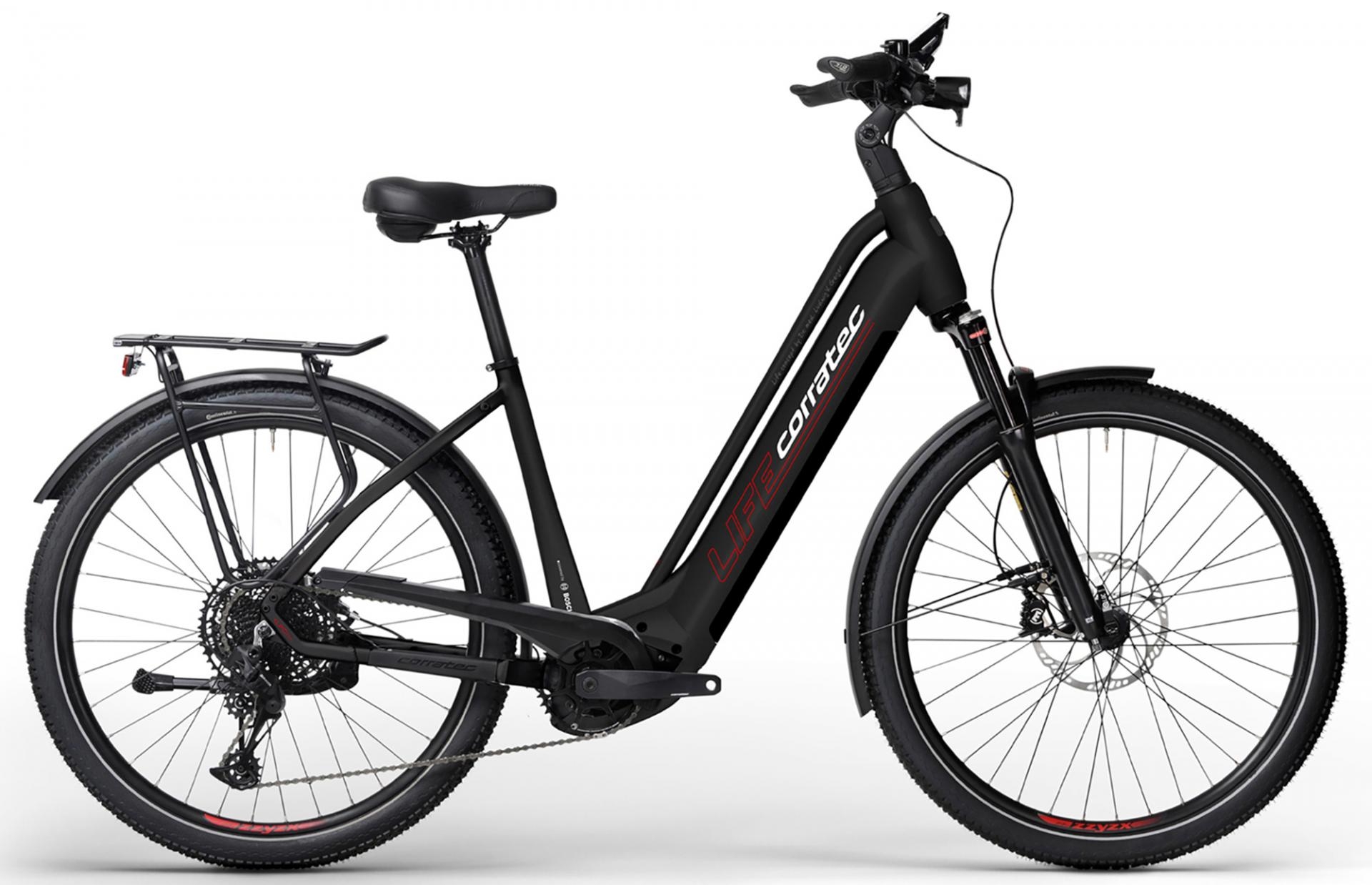 Entdecken Sie das Corratec Life CX6 2023. Ein stilvolles E-Bike mit integriertem Akku, ideal für Stadt- und Gelände