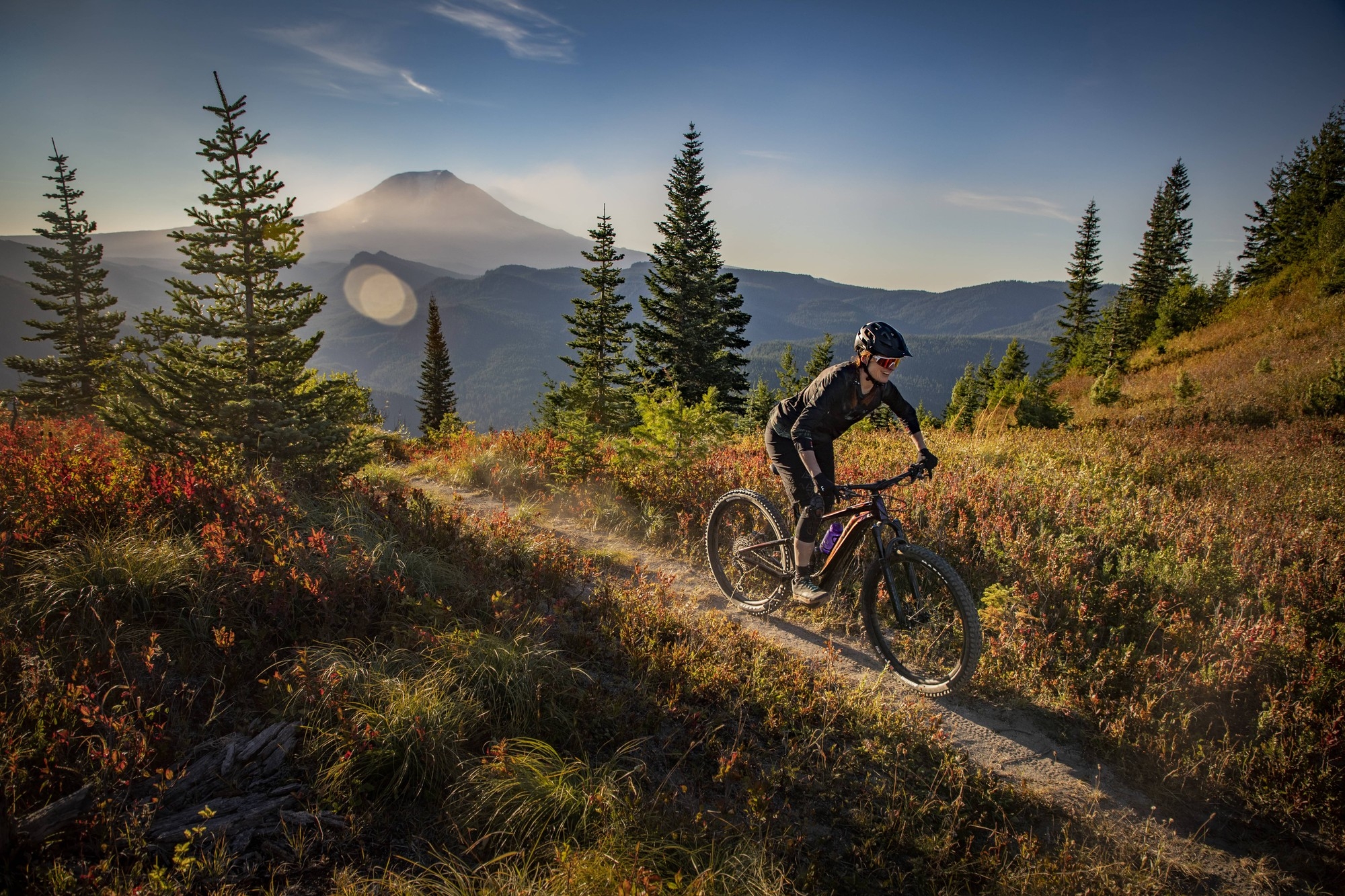 Das Bild zeigt ein Liv Intrigue X E+, ein robustes e-Bike, das für All-Mountain-Abenteuer konzipiert ist.