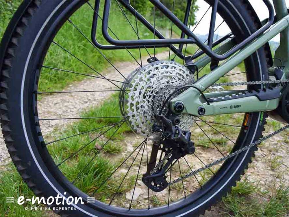 Detailaufnahme eines Cannondale Moterra E-Bikes mit Bosch-Motor