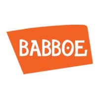 Erkennen Sie das Babboe Logo, bekannt für hochwertige Lastenfahrräder. Entdecken Sie erstklassige Mobilitätslösunge